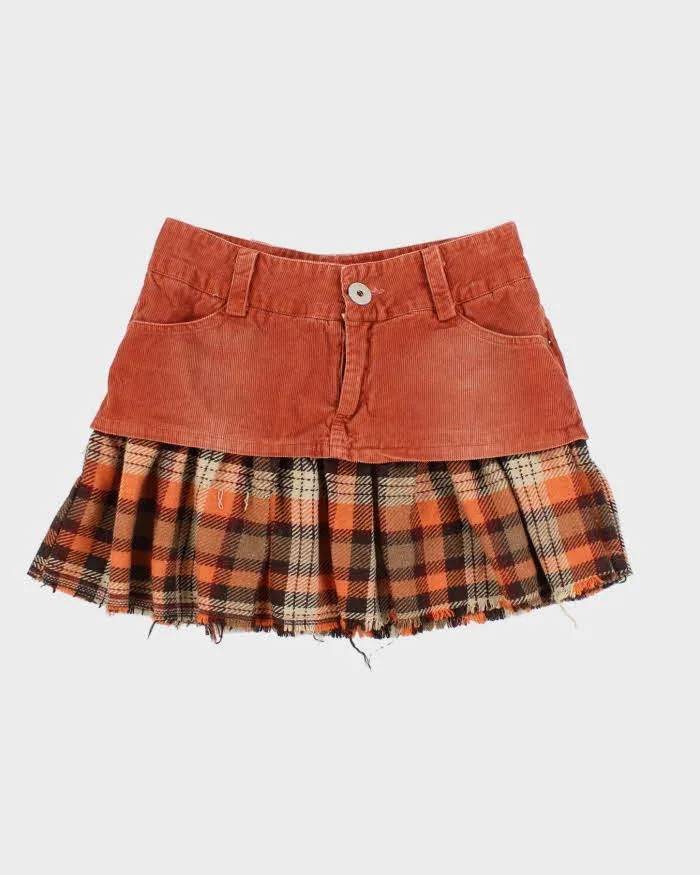 Vintage Y2k 00s Yien Paris Corduroy & Checked Skirt - XS sold by Rokit