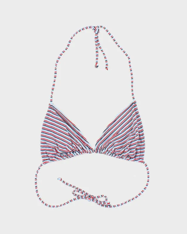Vintage Y2k 00s Stipe Bikini Top - M sold by Rokit