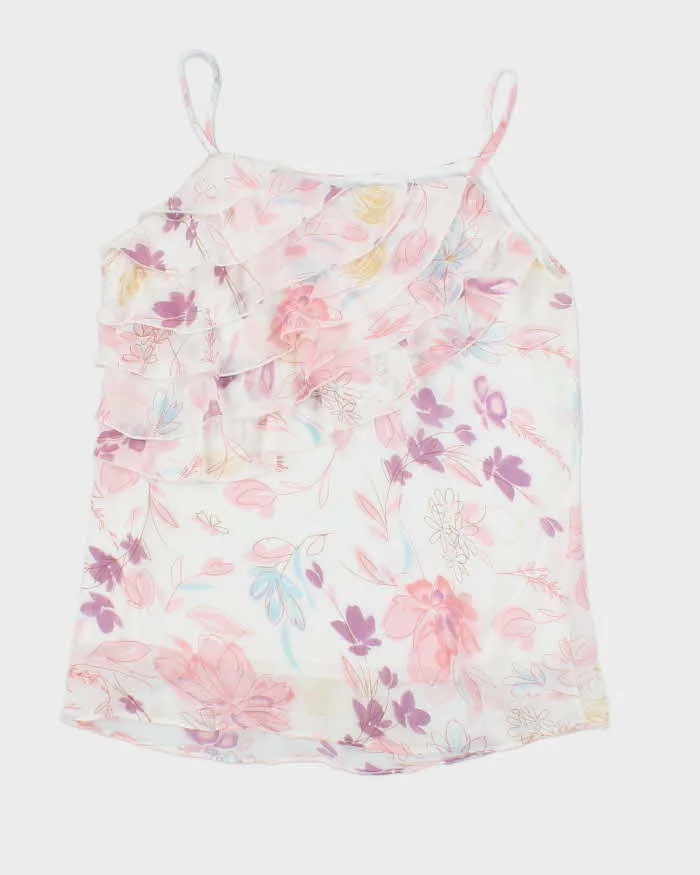 Vintage Y2k 00s Christian Ferre Flora Ruffle Cami - S sold by Rokit