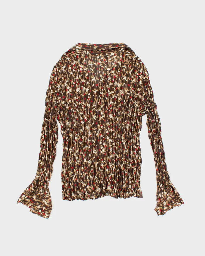 Vintage Y2k 00s Jessica Floral Crinkle Blouse - M sold by Rokit product image thumbnail 2