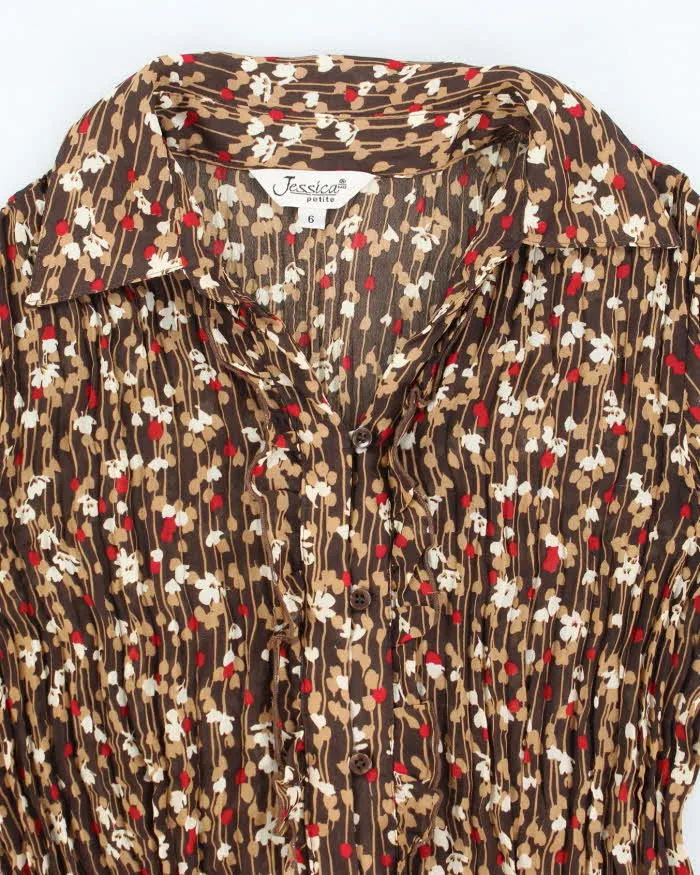 Vintage Y2k 00s Jessica Floral Crinkle Blouse - M sold by Rokit product image thumbnail 3
