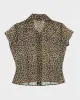 Vintage 90s XOXO Leopard Print Mesh Blouse - L sold by Rokit
