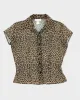 Vintage 90s XOXO Leopard Print Mesh Blouse - L sold by Rokit