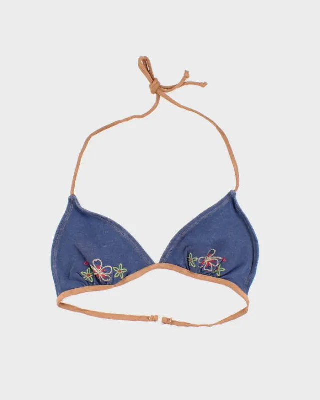 Vintage Y2k 00s No Boundaries Embroidered Bikini Top - M sold by Rokit