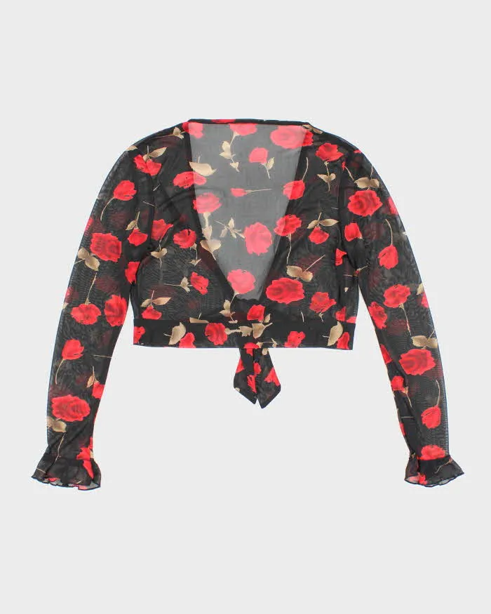 Vintage 90s Mesh Rose Top - S sold by Rokit product image thumbnail 2