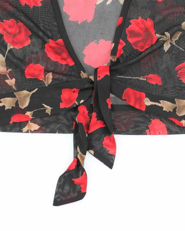 Vintage 90s Mesh Rose Top - S sold by Rokit product image thumbnail 5