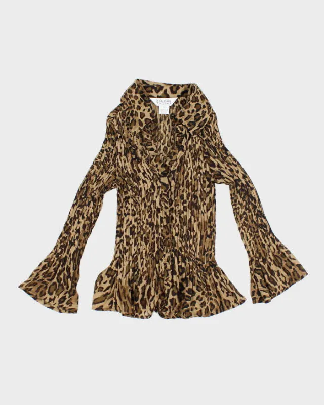 Vintage Y2k 00s Alison Taylor Leopard Print Crinkle Blouse - S sold by Rokit