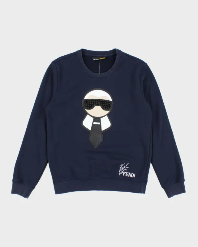 Vintage Y2K Fendi Karl Loves Fendi Graphic Sweatshirt - M sold by Rokit