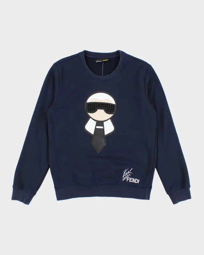Vintage Y2K Fendi Karl Loves Fendi Graphic Sweatshirt - M sold by Rokit