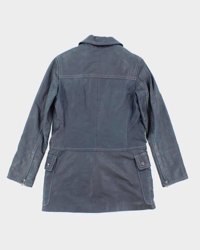 Vintage Danier Blue Clasp Leather Jacket - M sold by Rokit product image thumbnail 2