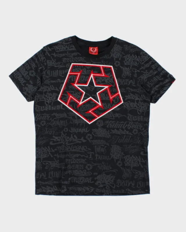Vintage Y2K Tribal All Over Print T-Shirt - L sold by Rokit