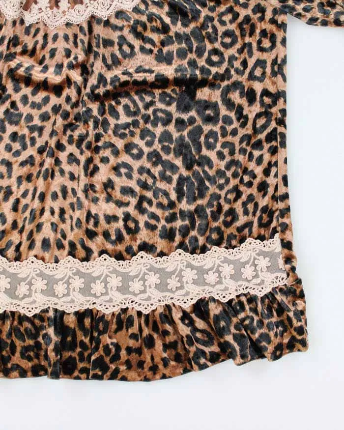 Y2k 00s Leopard Print Velvet Dress - L sold by Rokit product image thumbnail 4