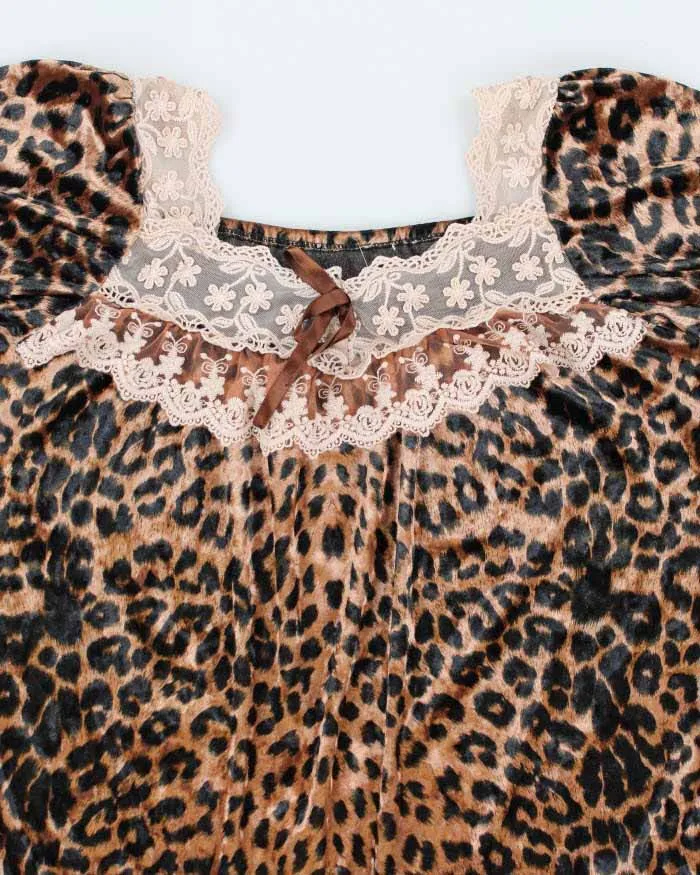 Y2k 00s Leopard Print Velvet Dress - L sold by Rokit product image thumbnail 3