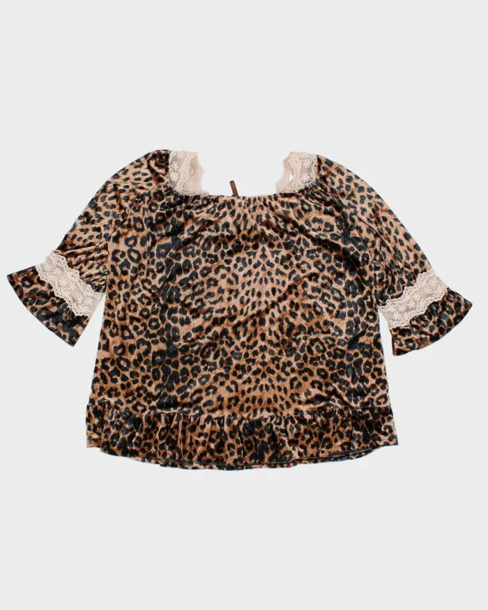 Y2k 00s Leopard Print Velvet Dress - L sold by Rokit product image thumbnail 2