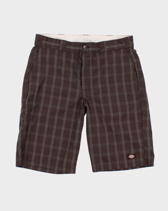 Dickies Brown Check Shorts - W38 sold by Rokit