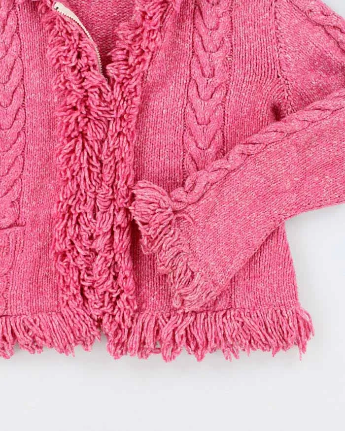 Y2k 00s Pink Tassel Wool Blend Cardigan - M sold by Rokit product image thumbnail 4