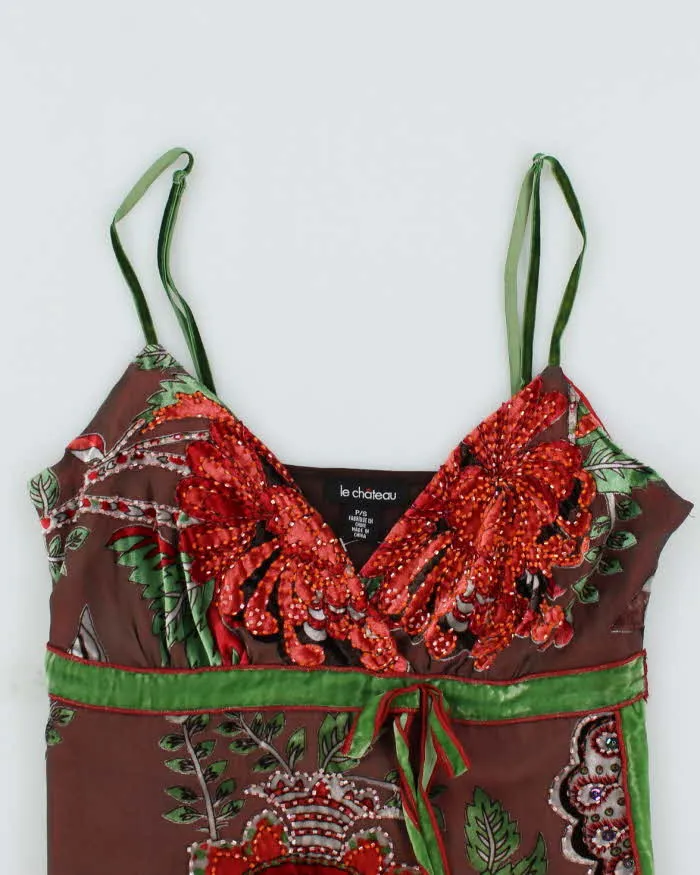 Vintage Y2k 00s Le Chateau Beaded Silk Cami Top - S sold by Rokit product image thumbnail 3