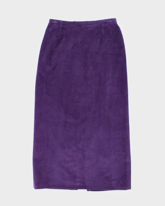 Vintage Purple Corduroy Maxi Skirt - S sold by Rokit