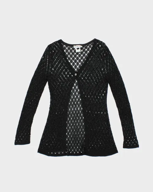 Y2k 00s Gerald Darrel Crochet Beaded Cardigan - L sold by Rokit