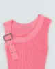 Vintage Y2k 00s Pink Knit Buckle Cami - S sold by Rokit