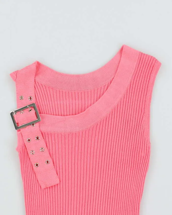 Vintage Y2k 00s Pink Knit Buckle Cami - S sold by Rokit product image thumbnail 3