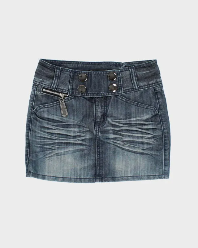 Vintage Y2k 00s Angel Garden Denim Mini Skirt - XS sold by Rokit