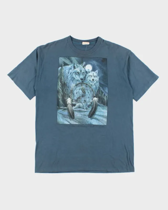 Vintage 90's Wolf Pack Dreamcatcher Graphic T-Shirt - XL sold by Rokit
