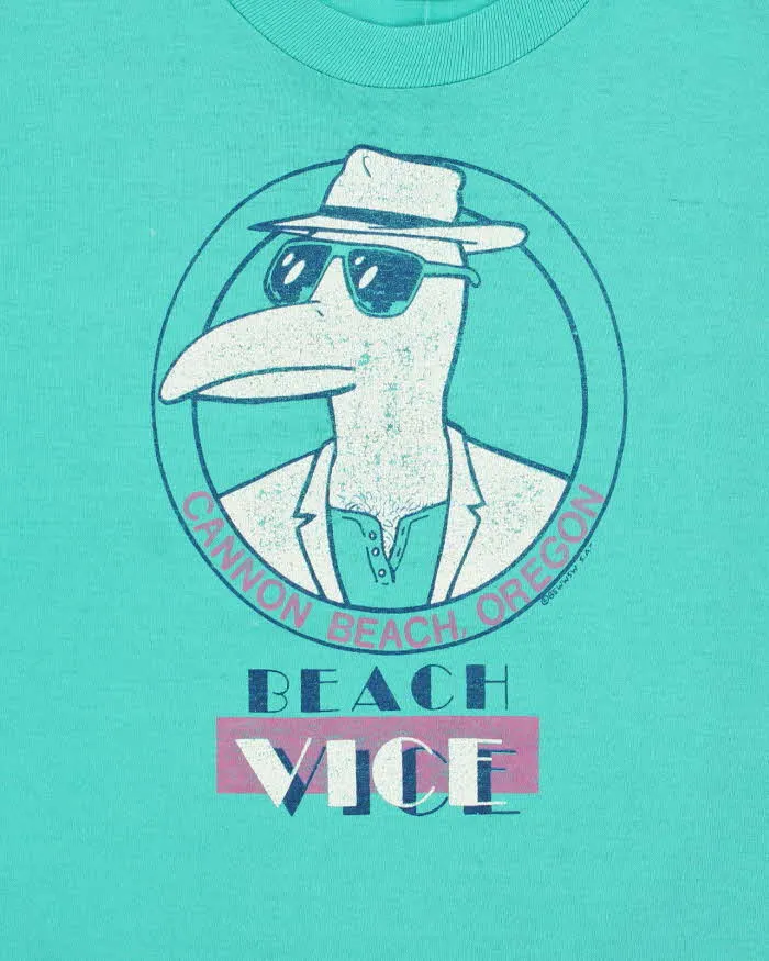 Vintage 80's Miami Beach Vice Graphic Single Stitch T-Shirt - L sold by Rokit product image thumbnail 3