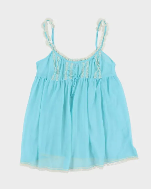 Vintage Y2k 00s Victoria's Secret Blue Mesh Cami - S sold by Rokit