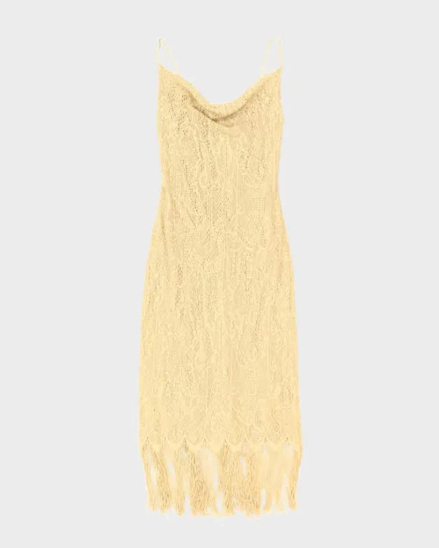 Vintage 90s Rhapsody Gold Cowl Neck Dress - XS sold by Rokit