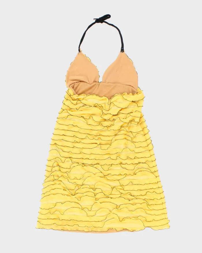Vintage Y2k 00s Yellow Riffle Halter Dress - S sold by Rokit product image thumbnail 2