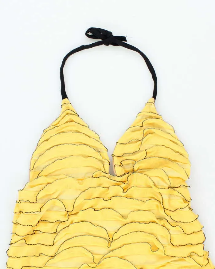 Vintage Y2k 00s Yellow Riffle Halter Dress - S sold by Rokit product image thumbnail 3