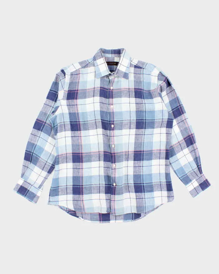 Vintage Etro Linen Checked Long Sleeve Shirt - L sold by Rokit