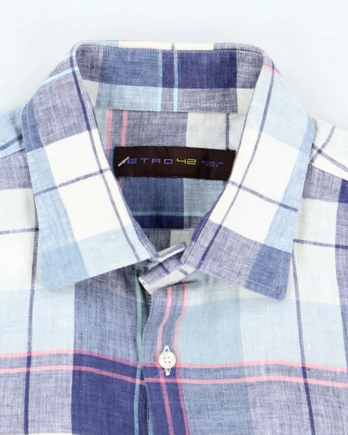 Vintage Etro Linen Checked Long Sleeve Shirt - L sold by Rokit product image thumbnail 5