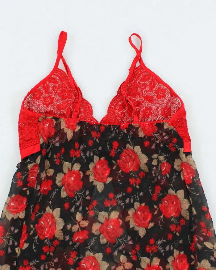 Vintage 90s Floral Mesh Lace Slip Dress - S sold by Rokit product image thumbnail 4