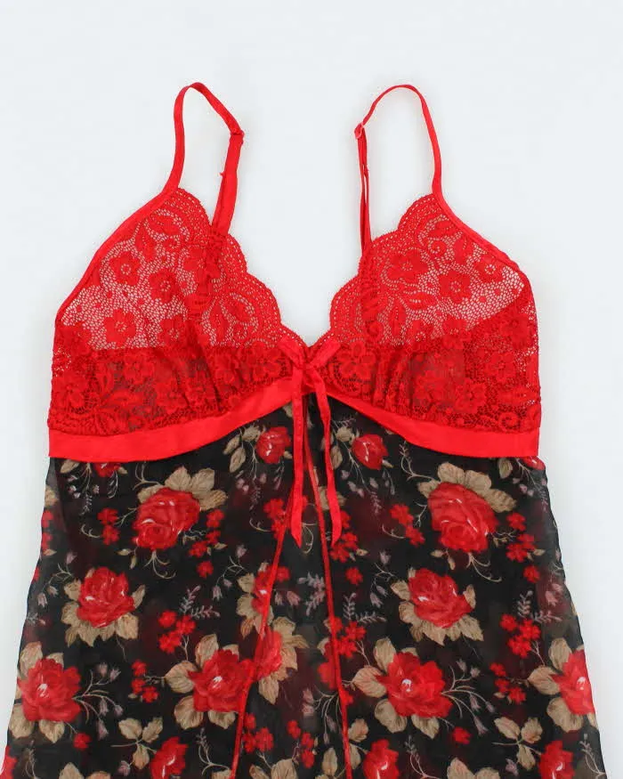 Vintage 90s Floral Mesh Lace Slip Dress - S sold by Rokit product image thumbnail 3
