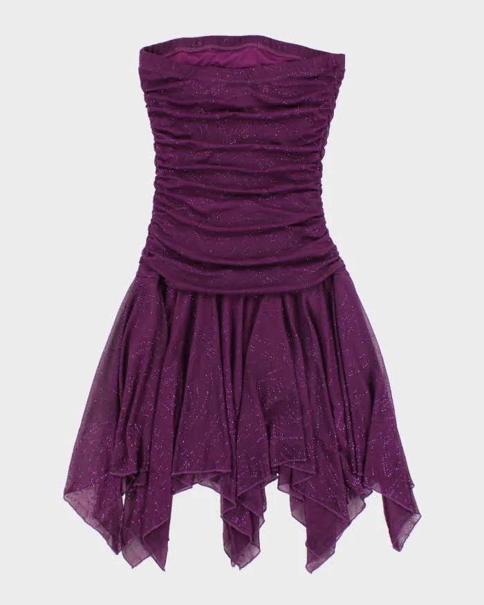 Vintage Y2k 00s Jessica Glitter Ruched Handkerchief Hem Dress - XS sold by Rokit product image thumbnail 2