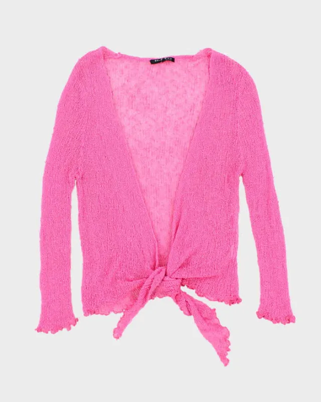 Vintage Y2k 00s Bellissima Pink Lightweight Knit Cardigan - M sold by Rokit