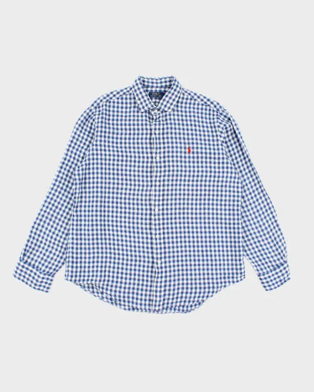 Vintage Ralph Lauren Linen Checked Long Sleeve Shirt - XL sold by Rokit