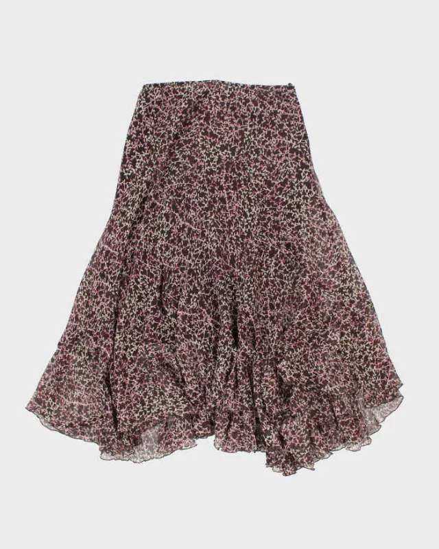 Vintage 90s Anne Klein Floral Silk Flowy Skirt - XS sold by Rokit