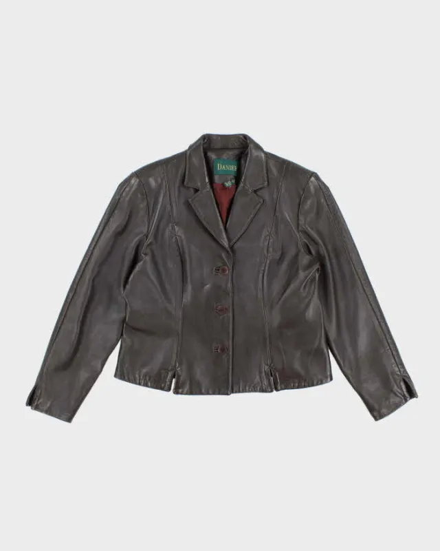 Vintage Danier Brown Leather Jacket - L sold by Rokit