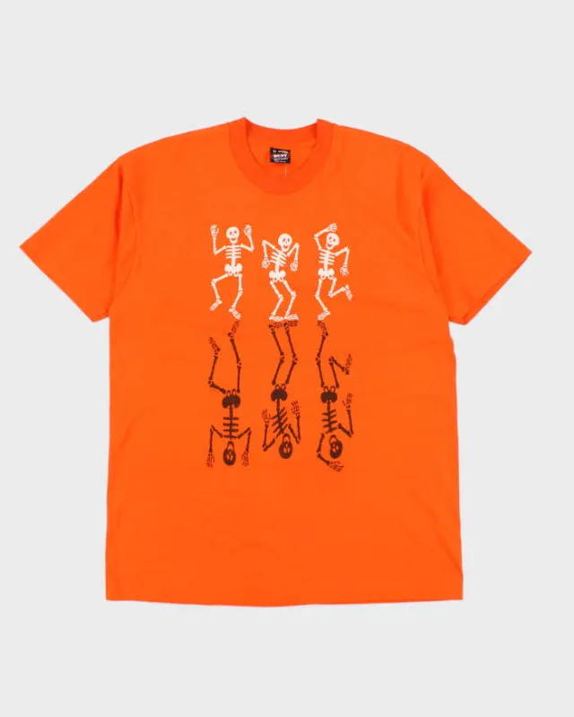 Vintage 2000's Halloween Skeleton Profile T-Shirt - XL made by Rokit