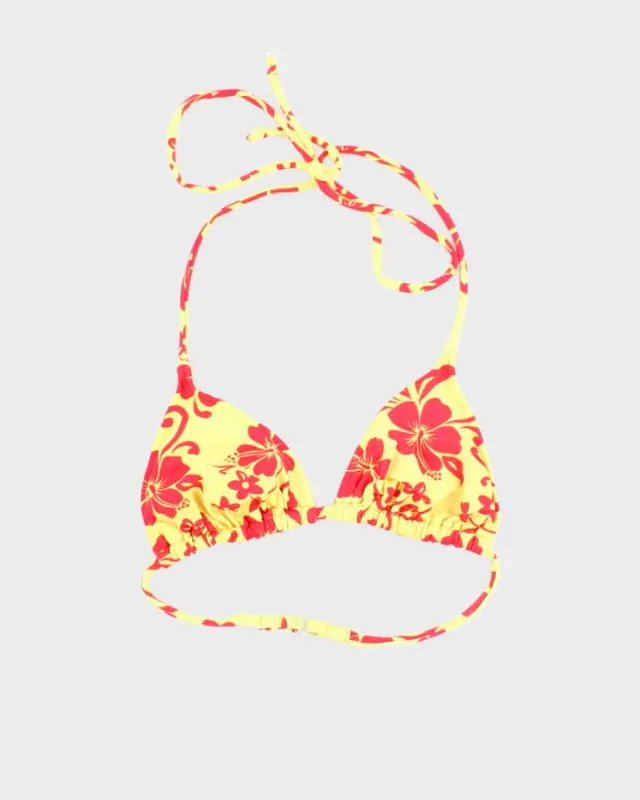 Vintage Y2k 00s Sunset Beach Hawaiian Flower Bikini Top - S sold by Rokit