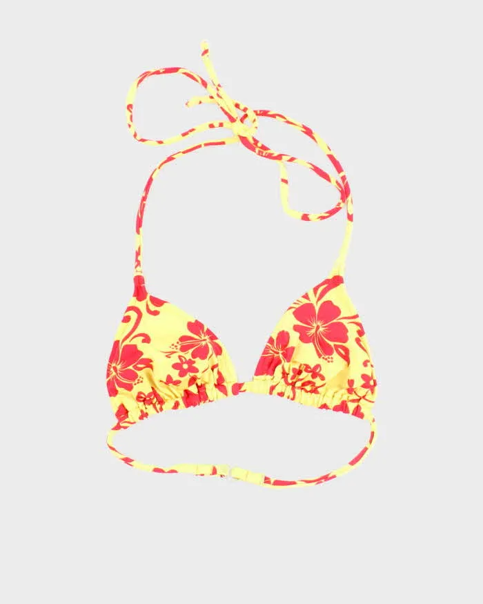 Vintage Y2k 00s Sunset Beach Hawaiian Flower Bikini Top - S sold by Rokit