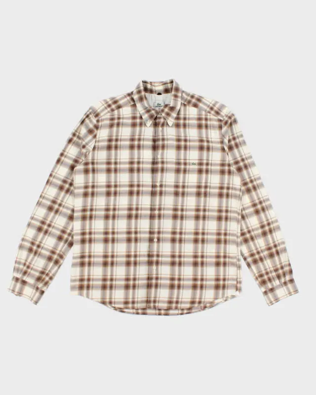 Vintage 2000's Lacoste Brown Plaid Button Up Shirt - M sold by Rokit