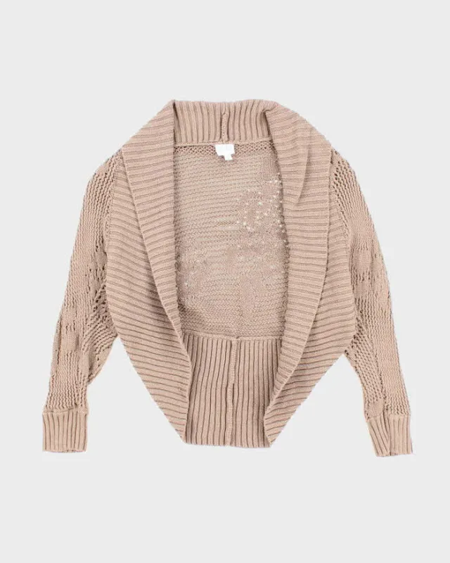 Vintage Y2k 00s Suzy Brown Knit Shrug Cardigan - M sold by Rokit