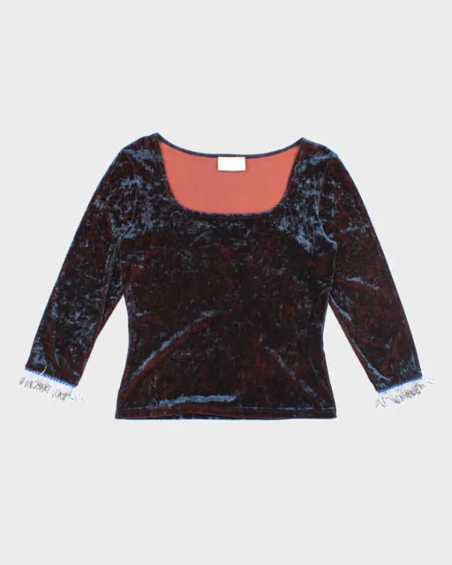Vintage 90s Hanky Panky Velvet Beaded Top - M sold by Rokit