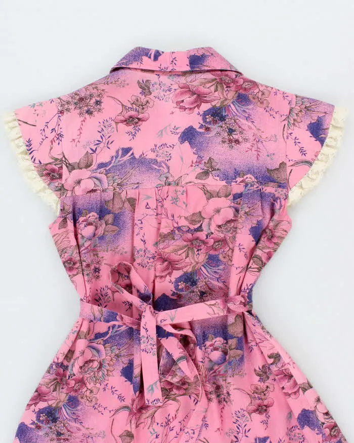 Vintage Pink Floral Lace Trim Dress - S sold by Rokit product image thumbnail 4
