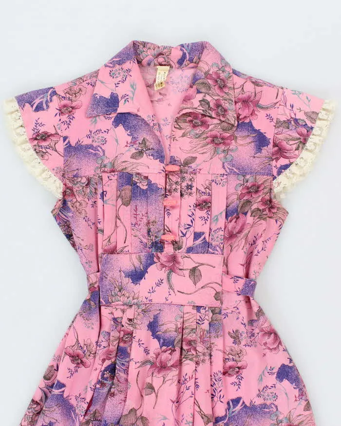Vintage Pink Floral Lace Trim Dress - S sold by Rokit product image thumbnail 3