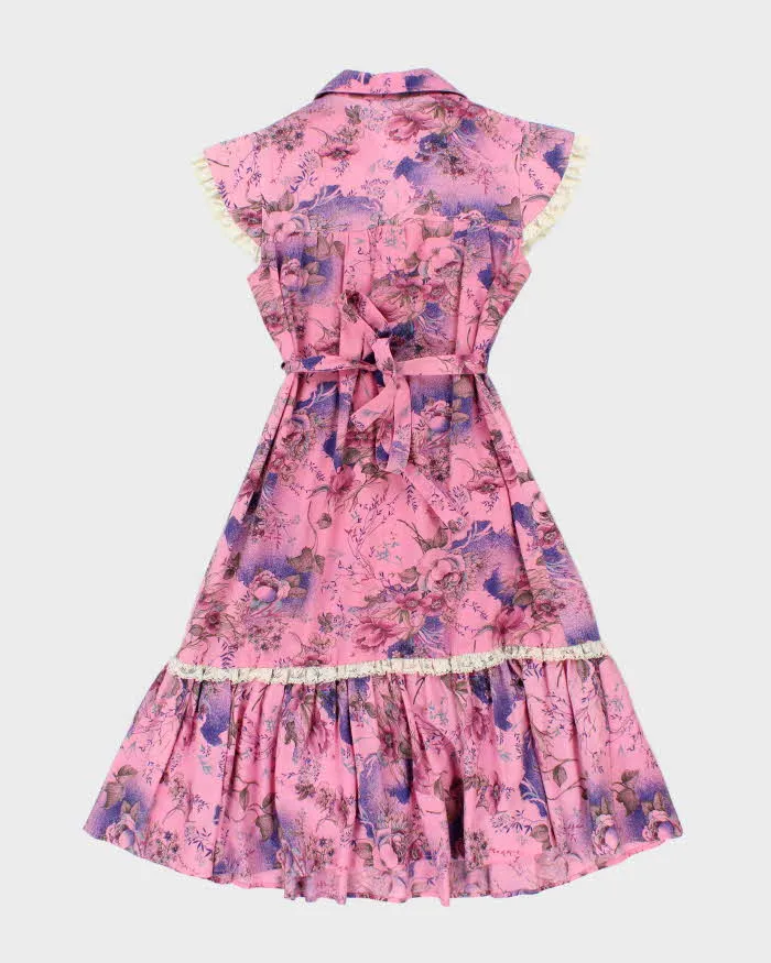 Vintage Pink Floral Lace Trim Dress - S sold by Rokit product image thumbnail 2